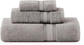 LANE LINEN Bath Towel Set 100% Cotton 3 Piece Soft Absorbent - Grey | Shower Towels - Generously Sized, Oversized & Roomy, Lightweight & Breathable, Fade-Resistant Color, Classic Terry Weave