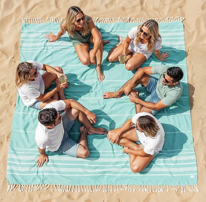 LANE LINEN Beach Blanket Sand Free & Lightweight Beach Towel - Hunter Green