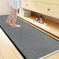 Smiry Waffle Bath Mat 72x24, Extra Soft Absorbent Bathroom Rugs, Non Slip Machine Washable Quick Dry Bath Rugs for Bathroom Floor, Tub, Shower, Home Decor Accessories, Black & Cream