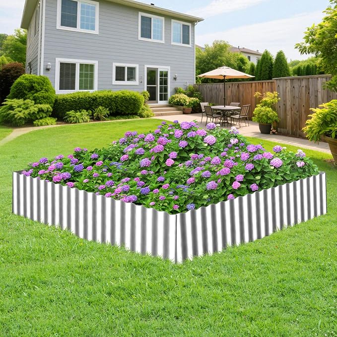 Vehipa Garden Edging Brooder for Landscaping 6" x 90 Ft Corrugated Silver | Landscape Edging, Garden Bed Lawn for Flower Bed, Landscape Border for DIY Lawn, Yard
