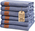 Gold CASE LYCIA Turkish Beach Towel Set of 6 – 100% Cotton Turkish Beach Towels Bulk 70 x 38'' – LYCIA Oversized, Quick Dry & Sand Free Beach Towel – Lightweight Towels Set in Navy Blue
