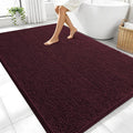 OLANLY Large Bathroom Rugs 70x46, Extra Soft Absorbent Chenille Bath Rugs, Rubber Backing Quick Dry, Machine Washable Bath Mats for Bathroom Floor, Tub and Shower, Home Decor Accessories, Black Cherry