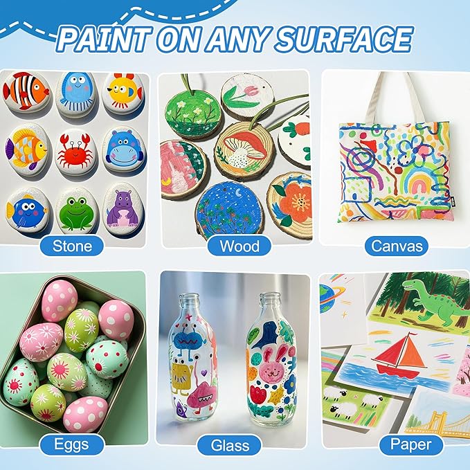 Guangna Acrylic Paint Markers Brush Tip, 72 Vivid Colors with Direct-Liquid Ink Control System, Professional-Grade Paint Pen for Rock Painting, Canvas, Glass, Plastic, Fabric & Creative Crafts