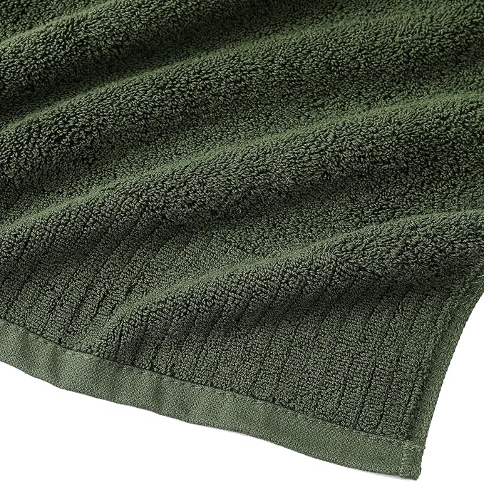 YTYC 27.5x55 Bath Towels,100% Cotton,650GSM,Olive Green,2-Pieces | Ultra Soft,Highly Absorbent, Luxury Towels for Bathroom, Gym, Spa,Pool