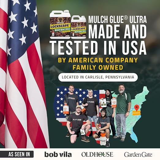 Lockscape Ultra Mulch Glue for Landscaping, 1 Gallon | Lasts Up to 2 Years, Non-Toxic, Ultra Concentrated Landscape Binder, For Pea Gravel, Pine Straw & More