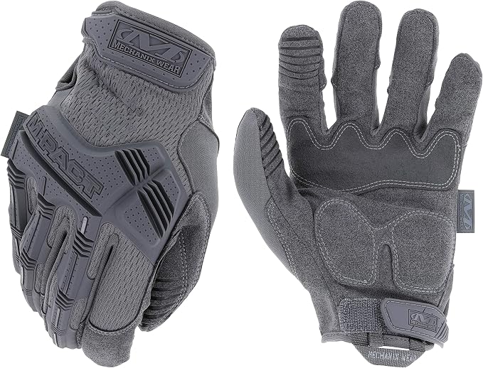 Mechanix Wear: M-Pact Tactical Gloves with Secure Fit, Touchscreen Capable Safety Gloves for Men, Work Gloves with Impact Protection and Vibration Absorption (Grey, X-Large)