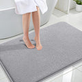 OLANLY Thick Memory Foam Large Bathroom Rug 44x32, Absorbent Bath Mat, Grey | Soft Quick Dry Bath Mat Rugs, Non-Slip, Machine Washable Mat for Bathroom Floor, Tub and Shower, Home Decor Accessories