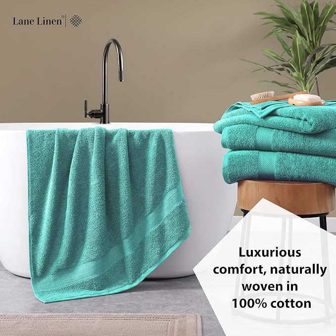LANE LINEN Oversized Bath Sheet Set Absorbent Quick Dry 100% Cotton - Teal | Cotton Bath Towels Large - Generously Sized, Oversized & Roomy, Lightweight & Breathable, Fade-Resistant Color