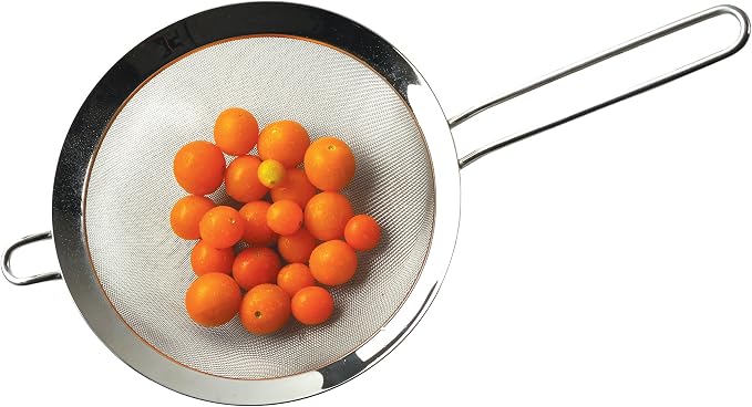 RSVP International Endurance Kitchen Collection, Stainless Steel Fine Mesh Conical Sieve/Colander, Multi-Purpose for Cooking, Baking, Loose Leaf Tea, Bar Strainer Cocktails, 7.75-Inch Drainer