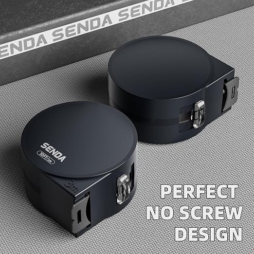SENDA Tape Measure 16FT/5M, Compact Mini Measuring Tape, Black and White Faceted Ruler Tape, Easy-to-Read Metric/Inch Measurements for Home, Office & DIY Crafts Use(16Ft)