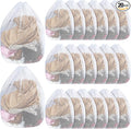 20 Pcs Mesh Laundry Bags Bulk with Drawstring 20 x 24'' White Heavy Duty Mesh Bag Machine Washable Sturdy Large Net Laundry Wash Bag for Dormitory College Apartment Travelling Camping