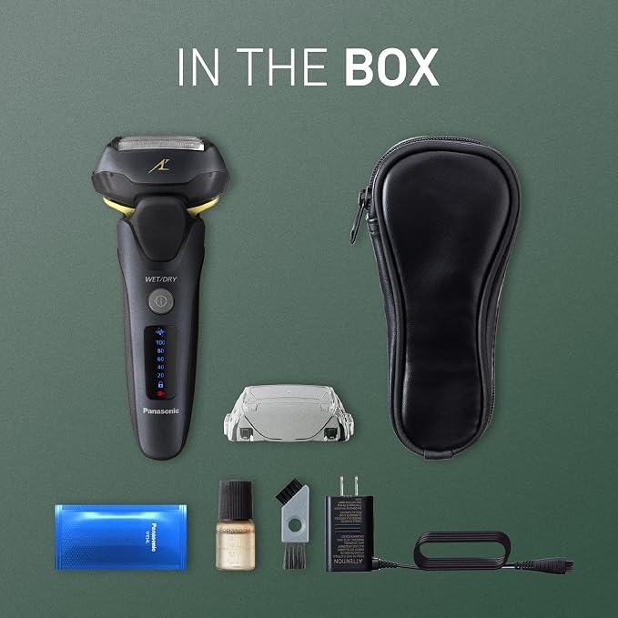 Panasonic Arc5 Electric Razor for Men with Pop-Up Trimmer, Wet/Dry 5-Blade Shaver, Mens Electric Razors for Shaving Face with Intelligent Shave Sensor and 16D Pivoting Head, ES-LV67-K (Black)