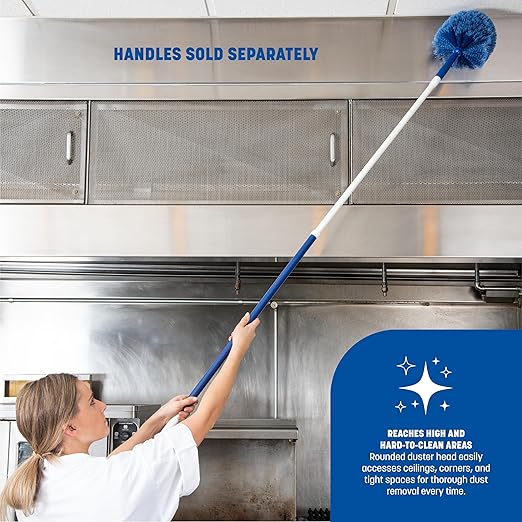 SPARTA Flo-Pac Round Duster Head With Soft Flagged Bristles, Cleaning Essentials for Commercial and Home Use, 1 Count, Blue