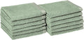 Amazon Basics Cotton Washcloths, Lightweight Quick-Dry, Comfy and Soft, 12" x 12", Seafoam Green, 12-Pack