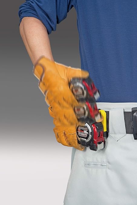 TAJIMA Tape Measure - 16ft/5m x 1 inch GS-Lock Measuring Tape with Acrylic Coated Blade & Safety Belt Holder - GSSF-16/5MBW