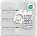 Chakir Turkish Linens 2 Piece Large Bath Towels, 100% Cotton Turkish Towels for Bathroom, Luxury Soft Absorbent Bath Towels, 30 x 60 Inches, Silver Gray