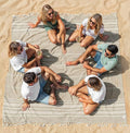 LANE LINEN Beach Blanket Sand Free, Quick Dry & Turkish Beach Towel - Beige | Extra Large Beach Blanket, 82"x82" - Seats A Family Of 4 With Room To Spare - Roomy Family Size, Soft, Packable, Portable