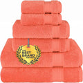 Cotton Paradise 6 Piece Towel Set, 100% Cotton Soft Absorbent Turkish Towels for Bathroom, 2 Bath Towels 2 Hand Towels 2 Washcloths, Coral Towel Set