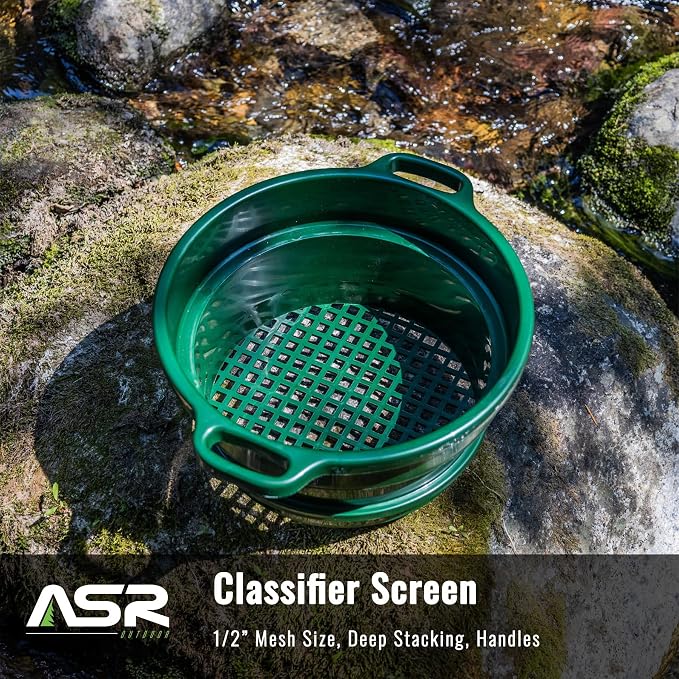ASR Outdoor DEEP Stacking 1/2" Classifier Screen with Handles, Heavy Duty 5 Gallon Plastic Sifting Sieve