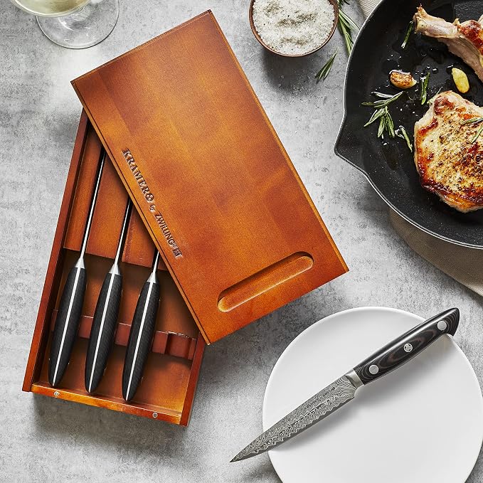 ZWILLING KRAMER Steak Knife Set, 4-pc, EUROLINE Stainless Damascus Collection