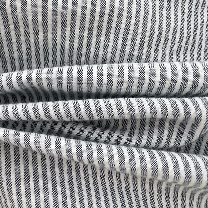 mixinni Grey Striped Duvet Cover Twin Size - 100% Washed Cotton Pinstripe Comforter Cover with Zipper Closure, Lightweight & Breathable, 3 Pieces Minimalist Stripes Pattern Printed Bedding Set