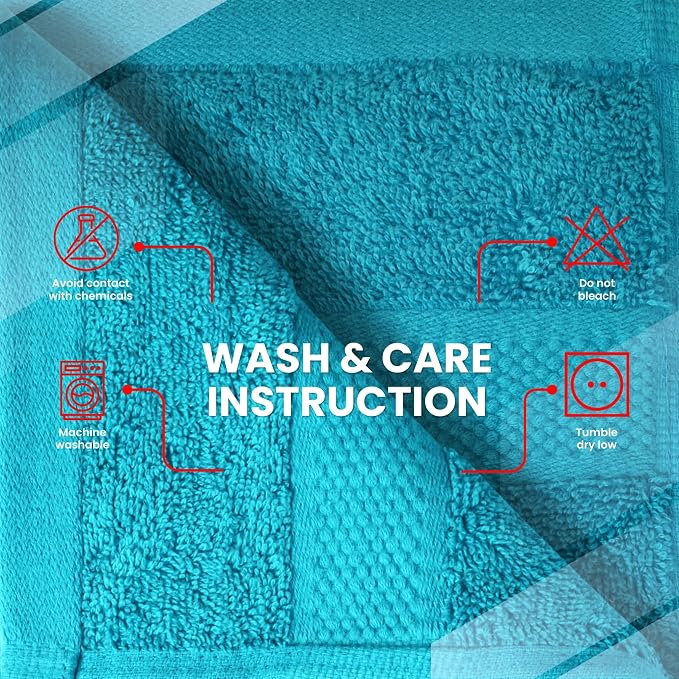 Infinitee Xclusives 100% Cotton Luxury Wash Cloths for Showering - 12 Pack | Washcloths [13x13] - Soft and Absorbent Face Towels for Bathroom Wash Clothes - Gym, Spa & Hotel Use
