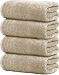 Tens Towels 4 Piece Extra Large Bath Towels 30 x 60 Inches, Beige | 100% Cotton, Larger & Lighter Weight, Quicker to Dry, Super Soft and Absorbent, Perfect for Bathroom
