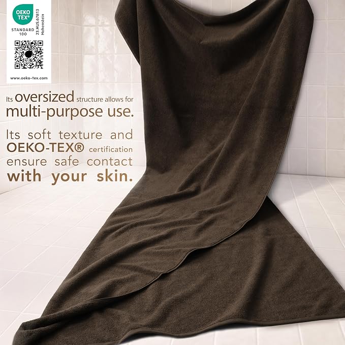 Cotton Paradise 100% Cotton Turkish Towel, Soft Absorbent Quick Dry, 40x80 Oversized Bath Sheet Towel, Chocolate Brown