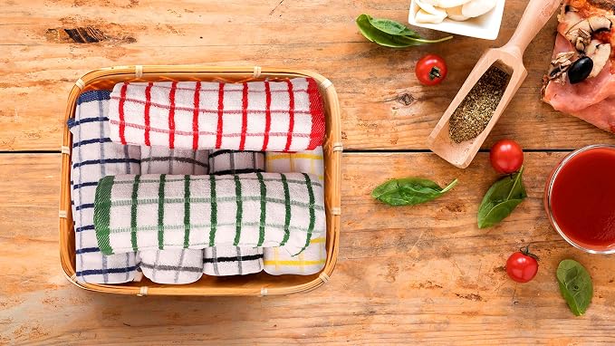 Urban Villa Kitchen Towels Cotton Dish Towels 20”x30” (Set of 6) Multi