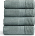 Springtree Home 100% Cotton Bath Towel Set | 4-Pack | Textured |Silver Blue | Absorbent & Quick-Dry Bathroom Towels | Textured and Durable Cotton Towels for Bathroom | OEKO-TEX | Krista Collection