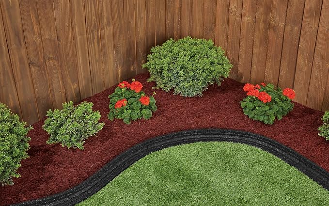 Premium Shredded Rubber Mulch for Gardens, Lawns, and Landscaping | Long Lasting Color | Looks Like Natural Wood Mulch (0.8 Cu. Ft. - 16 LBS, Red)