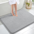 OLANLY Memory Foam Large Bathroom Rug 40x32, Absorbent Bath Mat, Light Grey | Soft Quick Dry Bath Mat Rugs, Non-Slip, Machine Washable Mat for Bathroom Floor, Tub and Shower, Home Decor Accessories