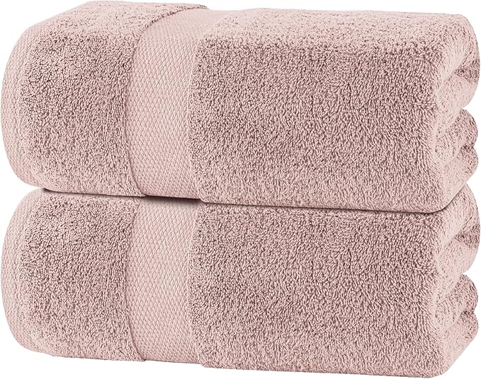 White Classic Luxury Soft Bath Sheet Towels - 650 GSM Cotton Luxury Towels Extra Large 35x70 | Highly Absorbent and Quick Dry | Hotel Quality, Pink, 2 Pack