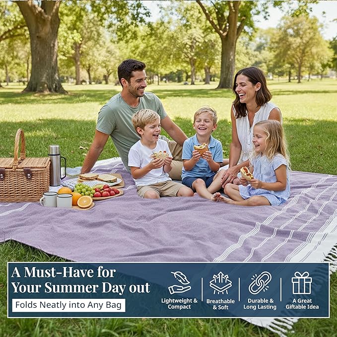 LANE LINEN Beach Blanket Sand Free Quick Dry & Soft Beach Towel - Day Break
