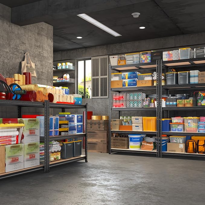 REIBII 2400LBS Garage Shelving,36" Wx16" Dx72" H Shelves for Basement | Adjustable 5-Tier Shelving Unit,High-Density MDF Shelves,Heavy Duty Storage Shelves,Easy Assembly,For Pantry Workshop Storage