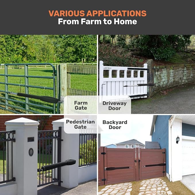 TMT Clifford 500 Premium Single Automatic Gate Opener Up to 20ft and 1200lb Heavy Duty Swing Gate with Remote Complete Kit, Electric Gate Opener for Driveway (App Compatible)
