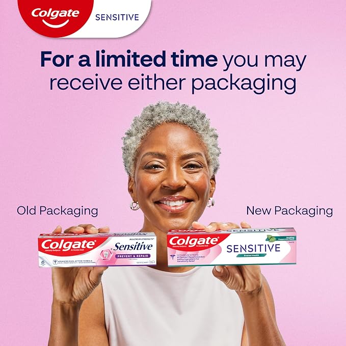 Colgate Sensitive Enamel Health Toothpaste for Sensitive Teeth, 24 Pack, Toothpaste with Fluoride and 5% Potassium Nitrate, Helps Prevent Bad Breath, Soothing Peppermint Flavor, 6 oz, 24 Pack