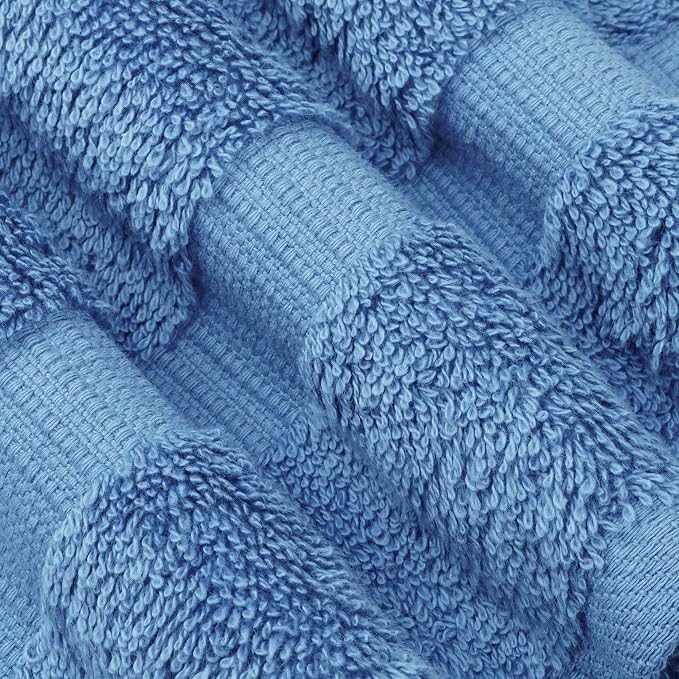 Chakir Turkish Linens 100% Cotton Premium Turkish Towels for Bathroom | 30'' x 60'' Large Bath Towels (4 Piece, Wedgewood)