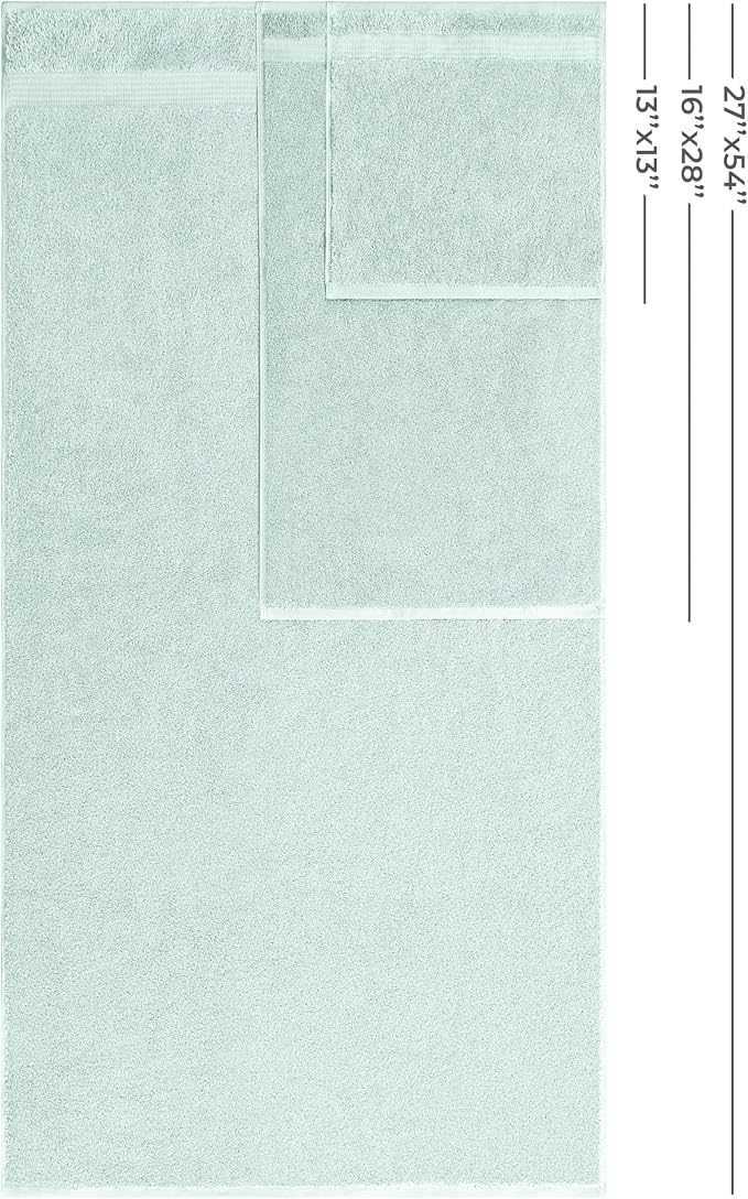 American Veteran Towel, 100% Cotton Turkish 6 Piece Towel Set, Luxury Towels Set of 6 for Bathroom Essentials, 2 Bath Towel 2 Hand Towel 2 Washcloth, Mint Green