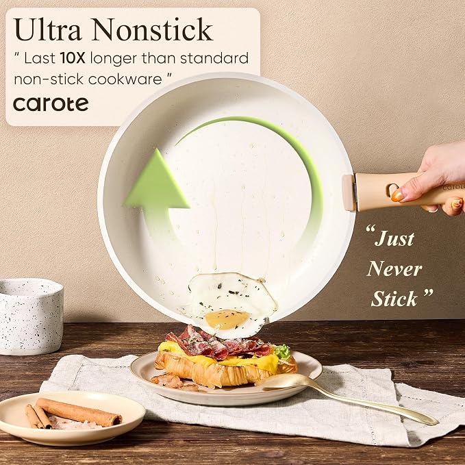 CAROTE 33pcs Pots and Pans Non Stick, Cookware Sets Detachable Handle, Induction Kitchen Pots and Pans, NonStick Cooking Set, Oven/Dishwasher/Fridge Safe, Space Saving