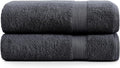 LANE LINEN Large Bath Sheets Absorbent Quick Dry 100% Cotton 2 Pack - Black | Large Bath Sheets - Classic Terry Weave, Densely Woven, Coordinated Colors, Everyday Durability, OEKO-TEX Certified