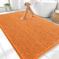 OLANLY Large Bathroom Rugs 70x46, Extra Soft Absorbent Chenille Bath Rugs, Rubber Backing Quick Dry, Machine Washable Bath Mats for Bathroom Floor, Tub and Shower, Home Decor Accessories, Orange