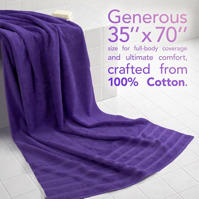 American Soft Linen 100% Cotton Luxury Turkish Towels, 2PC 35x70 Bath Sheet | Soft Absorbent Quick Dry OEKO Tex Standard 100 Certificated Durable Machine Washable Breathable Premium Hotel Quality