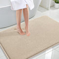 OLANLY Memory Foam Large Bathroom Rugs 44x32, Absorbent Bath Mat, Beige | Soft Quick Dry Bath Mat Rugs, Non-Slip, Machine Washable Mat for Bathroom Floor, Tub and Shower, Home Decor Accessories