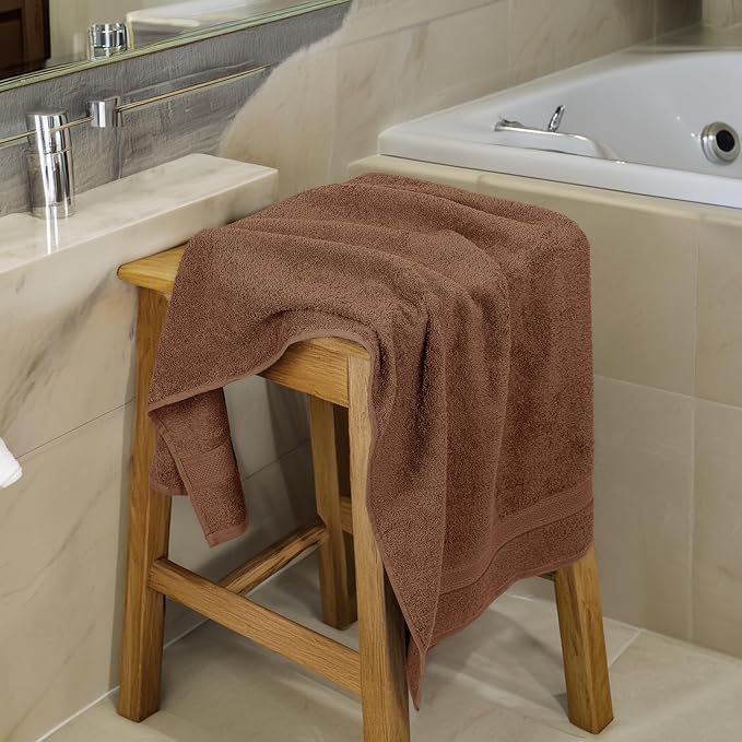 Medium Size Bath Towels Set of 6 – 100% Cotton Terry – 24" x 48" – Quick Dry, Soft & Highly Absorbent – Acorn Towels for Bathroom, Gym, Spa, Pool & Daily Use
