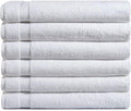 Amazon Basics 6-Pack Bath Towels, 100% Ring Spun Cotton, 600 GSM, Lightweight and Highly Absorbent, Quick Drying, Hotel Quality, 27 x 54 inches, White