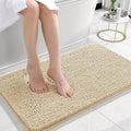 OLANLY Small Bathroom Rugs 24x16, Extra Soft Absorbent Chenille Bath Rugs, Rubber Backing Quick Dry, Machine Washable Bath Mats for Bathroom Floor, Tub and Shower, Home Decor Accessories, Beige
