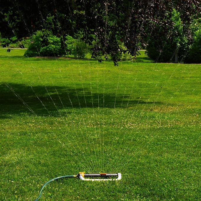 Melnor 65154AMZ XT Turbo Oscillating Sprinkler,Metal Base,4,500 sq. ft.,Quick Connect Bundle,3-Way Adjustable,Black,Yellow,(Pack of 12)