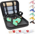 MONVICT Mini Hot Glue Gun Kit with Carrying Case,20 Pcs Premium Glue Stick | 10 Pcs Wood Craft sticks, Fast Preheating Hot Melt Glue Gun for School Crafts DIY Arts Gift (Cyan, 30Watts)