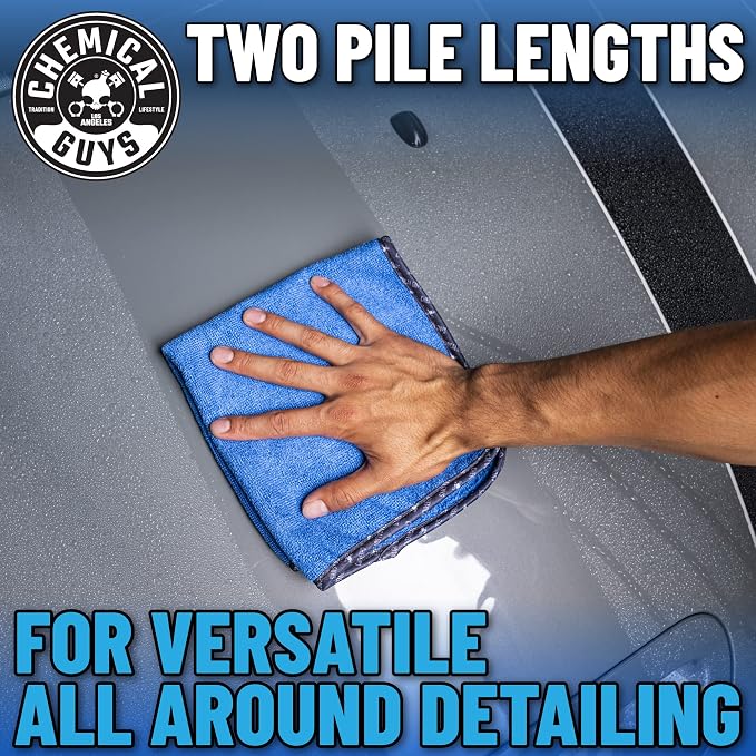 Chemical Guys, Professional Microfiber Towels, 16 x 16 in, Blue, 12 Pack | Ultra-soft, scratch-free towels to buff wax, dry panels and clean glass and interiors, machine washable